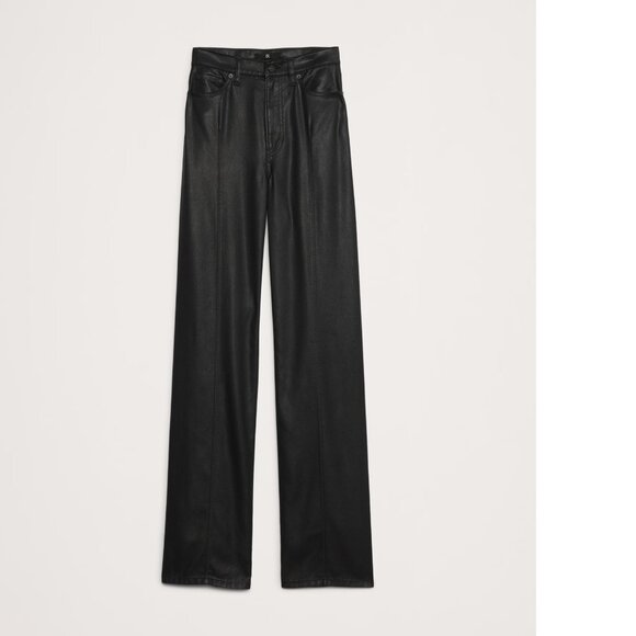 The Coated Denim Pintuck Jean | Banana Republic Color: Black Size: 27L - Picture 3 of 10